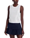Milly Sequin Knit Sleeveless Shell Top In White