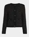 Milly Sequin Textured Cardigan In Multi