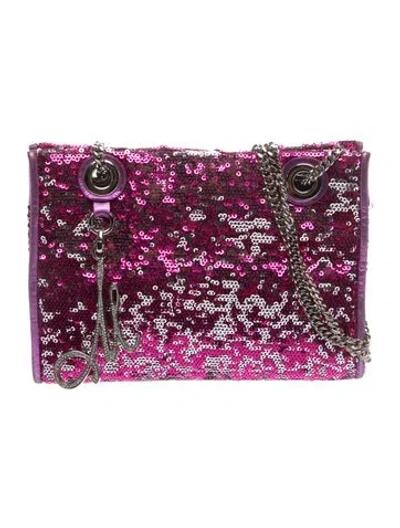 Pre-owned Milly Sequins Shoulder Bag In Purple