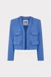Milly Serena Boucle Jacket In Blue