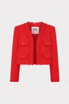 Milly Serena Boucle Jacket In Red