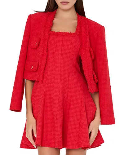 Milly Serena Boucle Jacket In Red