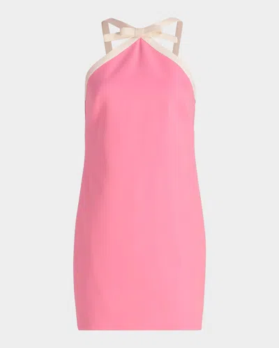 Milly Shane Cady Bow Mini Dress In Baby Pink