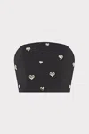 Milly Sharlee Heart Applique Tube Sleeveless Top In Black