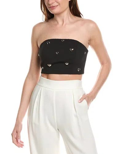 Milly Sharlee Heart Applique Tube Top In Black