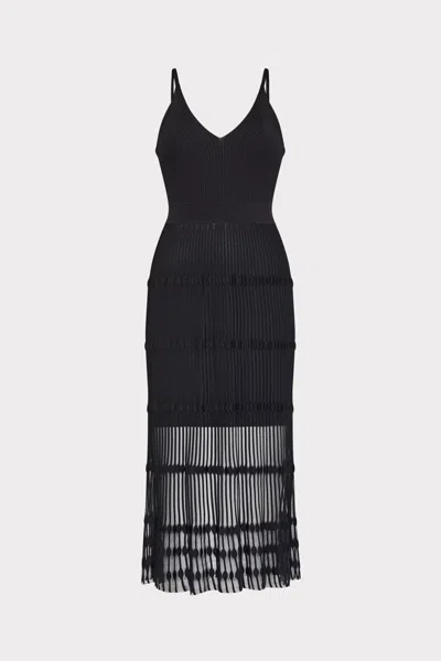 MILLY SHEER KNIT CAMI MIDI DRESS