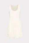 Shop Milly Sheer Knit Fit And Flare Mini Dress In Ecru