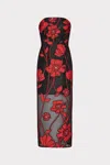 Milly Shiloh Grand Strapless Dress In Red