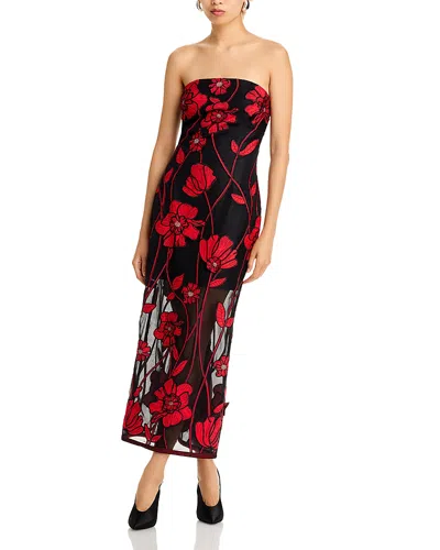 Milly Shiloh Grand Strapless Dress In Red