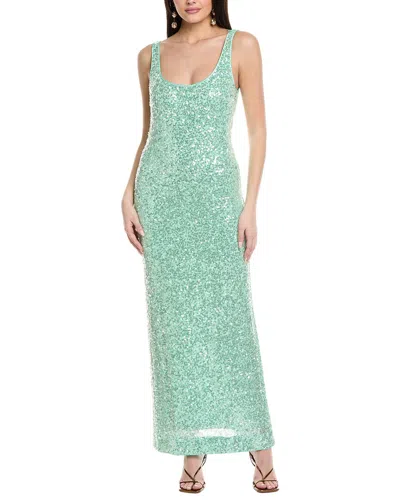 Milly Shimmer Stretch Midi Dress In Green