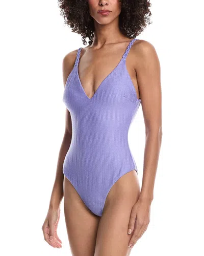 Milly Shimmer Texture Gold Braided One-piece In Purple