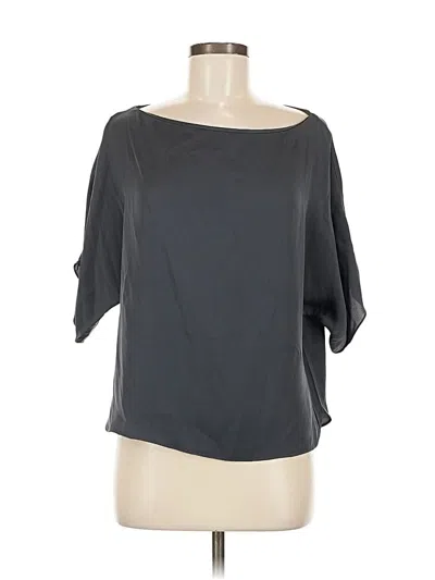 Pre-owned Milly Short Sleeve Blouse In Gray