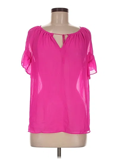 Pre-owned Milly Short Sleeve Blouse In Pink