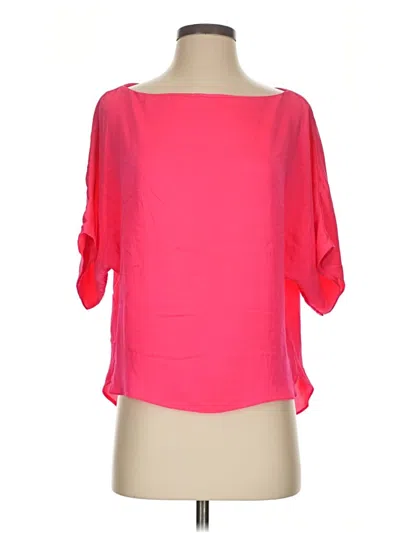 Pre-owned Milly Short Sleeve Silk Top Pink Boatneck Tops