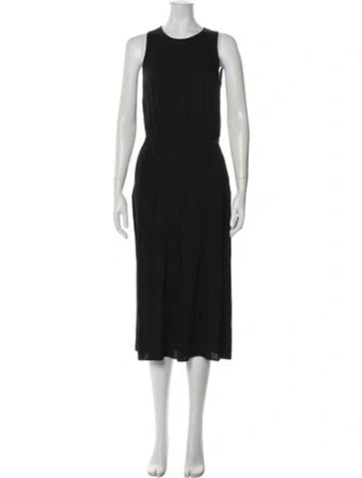 Pre-owned Milly Silk Crew Neck Jumpsuit In Black