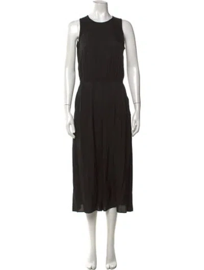 Pre-owned Milly Silk Crew Neck Jumpsuit In Black