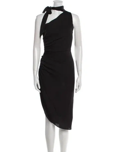 Pre-owned Milly Silk Knee-length Dress In Black