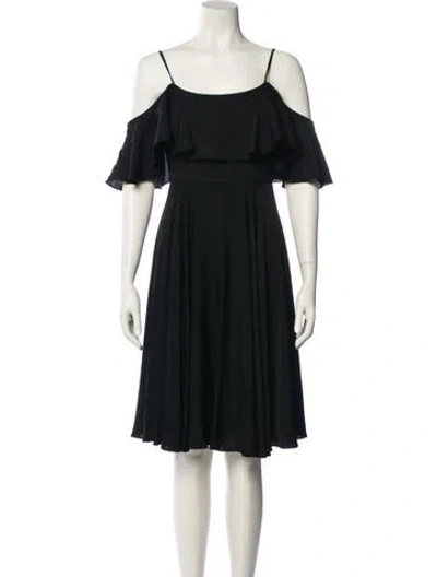 Pre-owned Milly Silk Knee-length Dress In Black