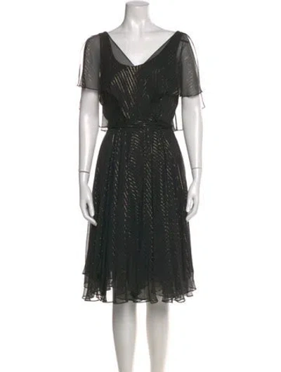 Pre-owned Milly Silk Knee-length Dress In Black