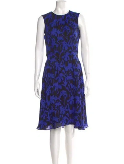 Pre-owned Milly Silk Knee-length Dress In Blue