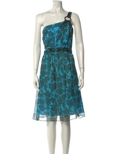 Pre-owned Milly Silk Knee-length Dress In Blue