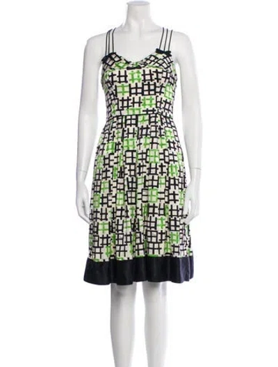 Pre-owned Milly Silk Knee-length Dress In Blue
