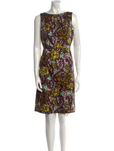 Pre-owned Milly Silk Knee-length Dress In Brown