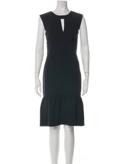 Pre-owned Milly Silk Knee-length Dress In Green