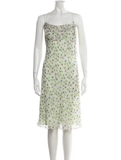 Pre-owned Milly Silk Knee-length Dress In Green