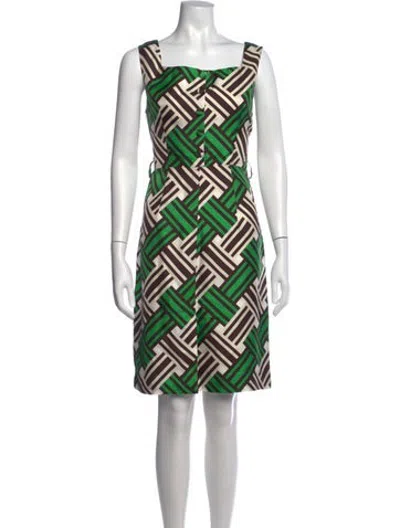 Pre-owned Milly Silk Knee-length Dress In Green