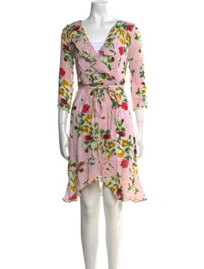 Pre-owned Milly Silk Knee-length Dress In Pink