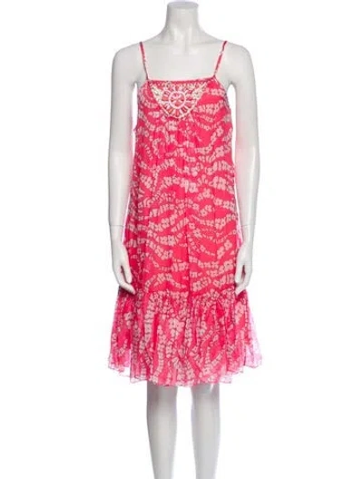 Pre-owned Milly Silk Knee-length Dress In Pink