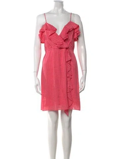 Pre-owned Milly Silk Knee-length Dress In Pink