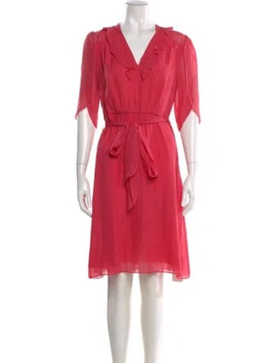 Pre-owned Milly Silk Knee-length Dress In Pink