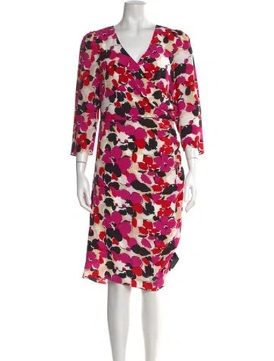 Pre-owned Milly Silk Knee-length Dress In Pink