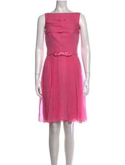 Pre-owned Milly Silk Knee-length Dress In Pink