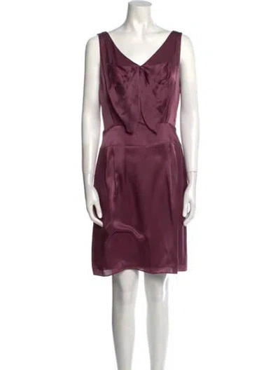 Pre-owned Milly Silk Knee-length Dress In Purple