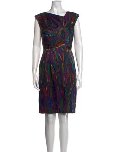Pre-owned Milly Silk Knee-length Dress In Purple