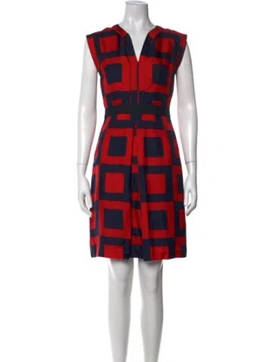 Pre-owned Milly Silk Knee-length Dress In Red