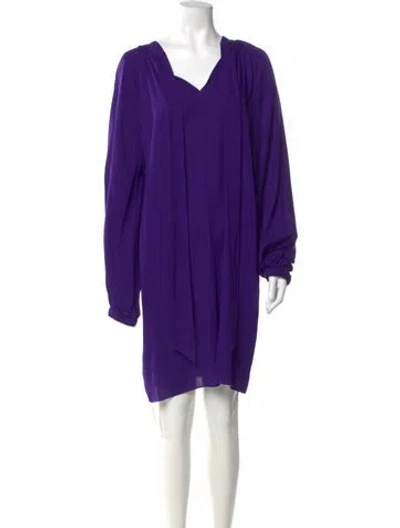 Pre-owned Milly Silk Knee-length Dress W/ Tags In Purple