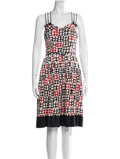 Pre-owned Milly Silk Knee-length Dress In White