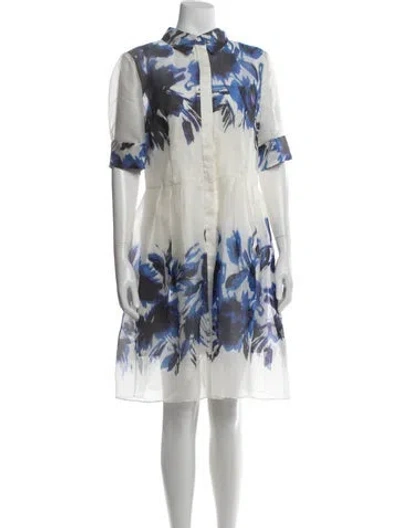Pre-owned Milly Silk Knee-length Dress In White