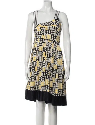 Pre-owned Milly Silk Knee-length Dress In Yellow