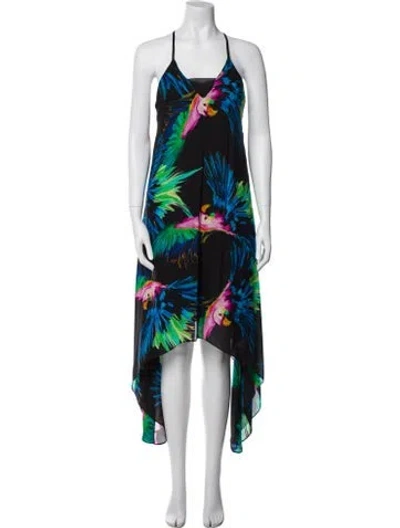 Pre-owned Milly Silk Long Dress In Black