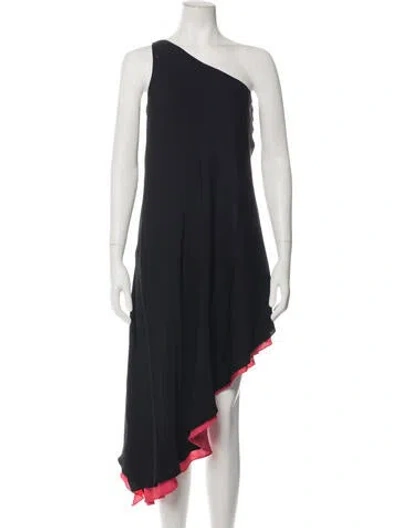 Pre-owned Milly Silk Long Dress In Black