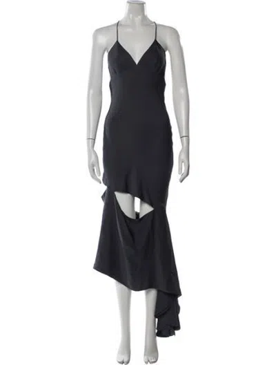 Pre-owned Milly Silk Long Dress In Blue