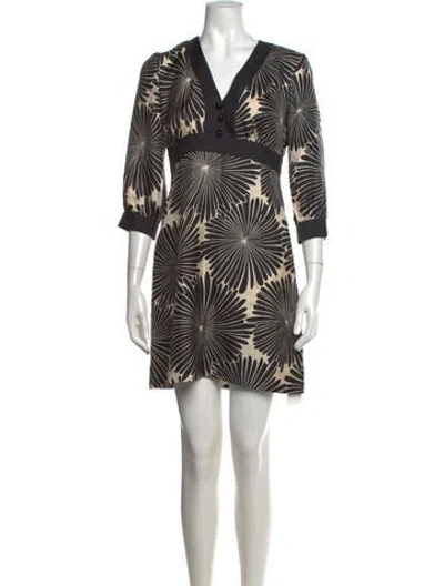 Pre-owned Milly Silk Long Dress In Neutrals