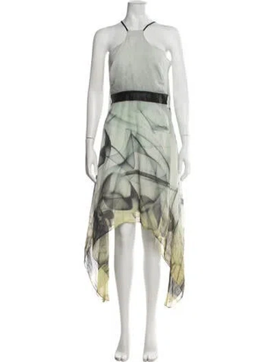 Pre-owned Milly Silk Long Dress In Neutrals