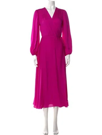 Pre-owned Milly Silk Long Dress In Purple