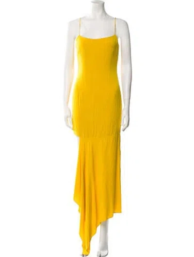 Pre-owned Milly Silk Long Dress In Yellow